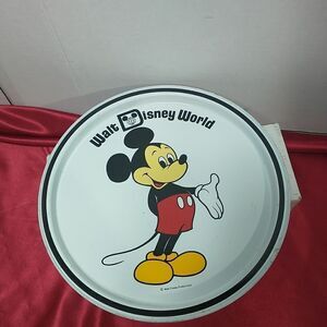 Vintage Original Walt Disney World Mickey Mouse Metal Catch All Tray Retro Plate